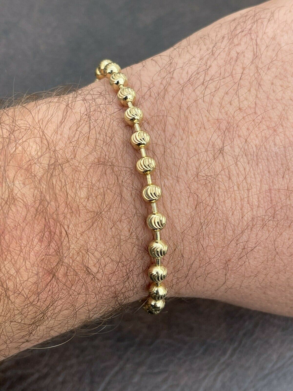 Ball Bead Moon Cut Bracelet | 14k Gold Vermeil 925 Sterling Silver