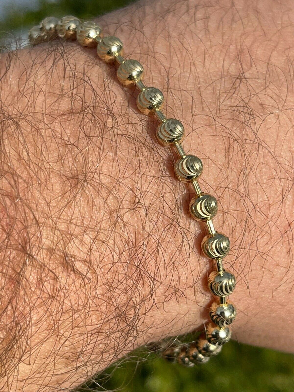 Ball Bead Moon Cut Bracelet | 14k Gold Vermeil 925 Sterling Silver