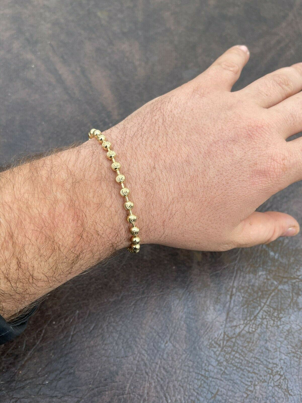 Ball Bead Moon Cut Bracelet | 14k Gold Vermeil 925 Sterling Silver