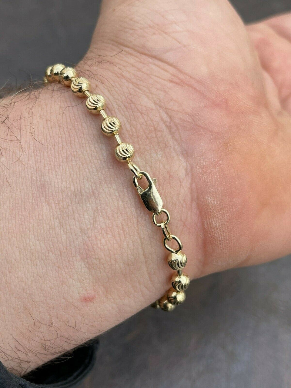Ball Bead Moon Cut Bracelet | 14k Gold Vermeil 925 Sterling Silver