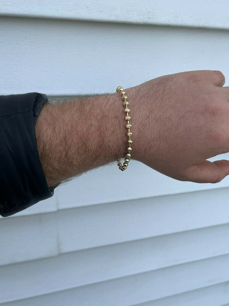 Ball Bead Moon Cut Bracelet | 14k Gold Vermeil 925 Sterling Silver