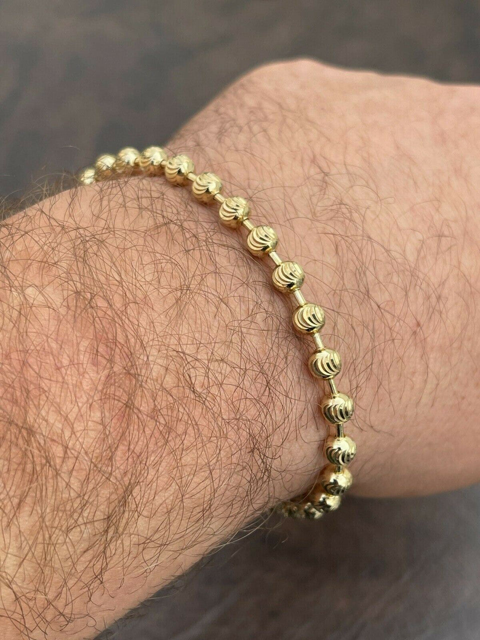 Ball Bead Moon Cut Bracelet | 14k Gold Vermeil 925 Sterling Silver