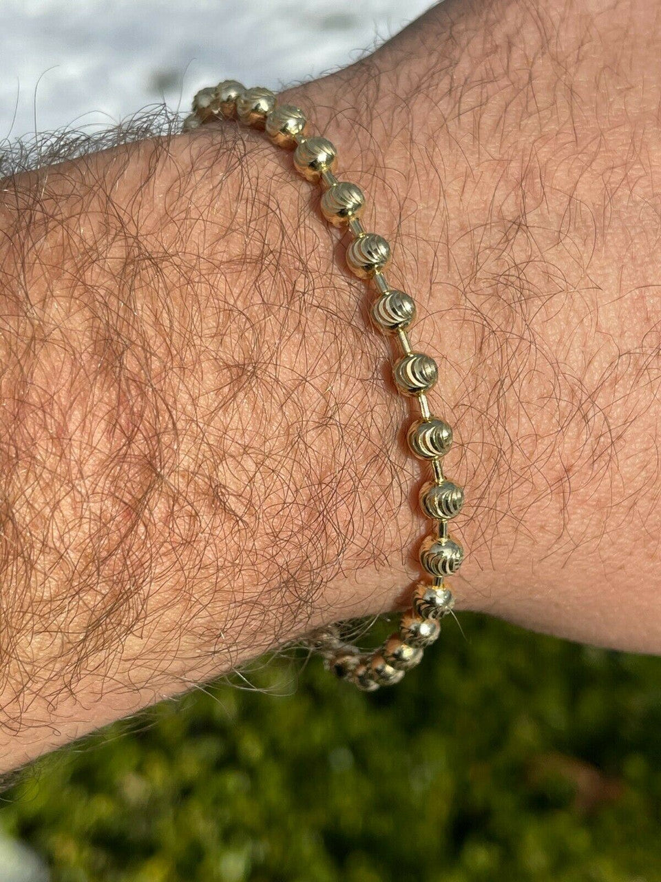 Ball Bead Moon Cut Bracelet | 14k Gold Vermeil 925 Sterling Silver