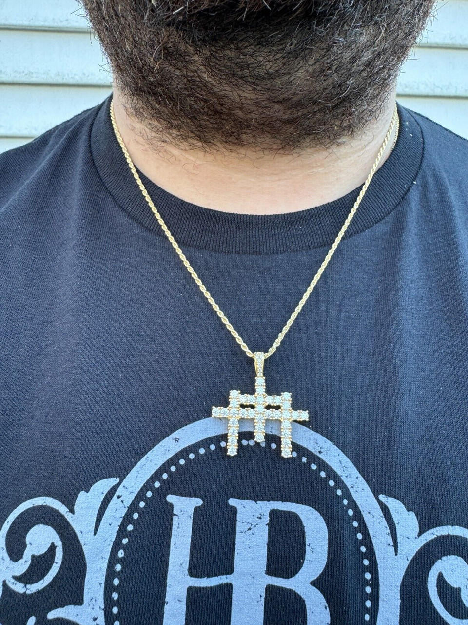 Moissanite Triple Cross Hip Hop Pendant | 14k Yellow Gold Vermeil Or 925 Silver