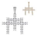 Moissanite Triple Cross Hip Hop Pendant | 14k Yellow Gold Vermeil Or 925 Silver