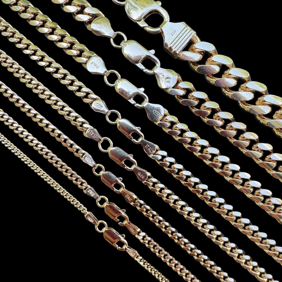 Miami Cuban Link Chain Necklace Lobster Clasp | 14k Rose Gold Vermeil 925 Sterling Silver
