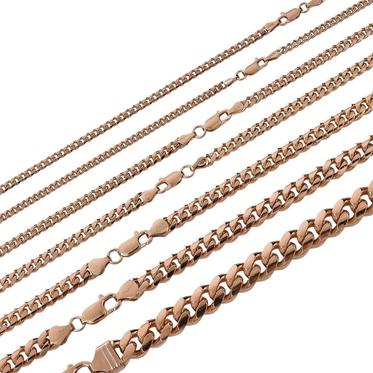 Miami Cuban Link Chain Necklace Lobster Clasp | 14k Rose Gold Vermeil 925 Sterling Silver