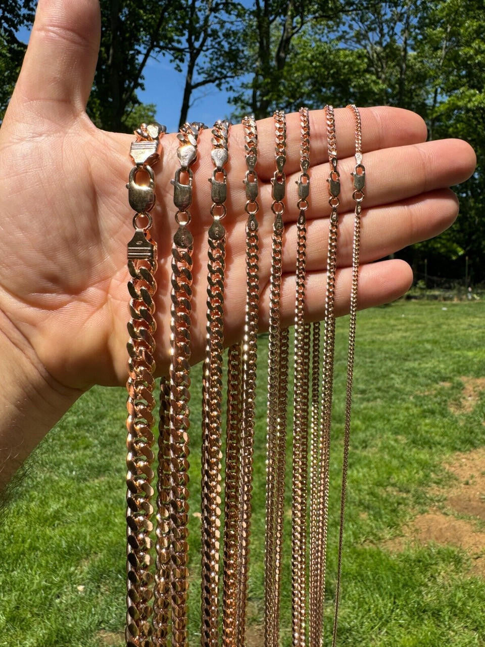 Miami Cuban Link Chain Necklace Lobster Clasp | 14k Rose Gold Vermeil 925 Sterling Silver