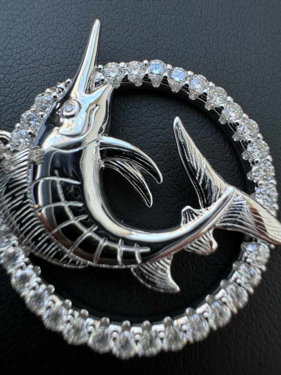 Moissanite Swordfish Marlin Iced Out Pendant | 14k Gold Vermeil Or 925 Silver