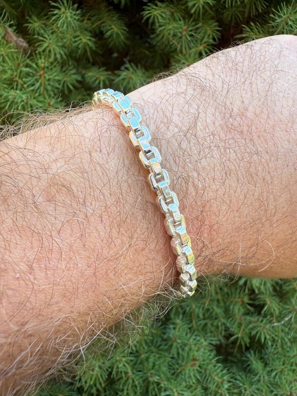Puffed Rolo Bracelet | Hollow 925 Sterling Silver