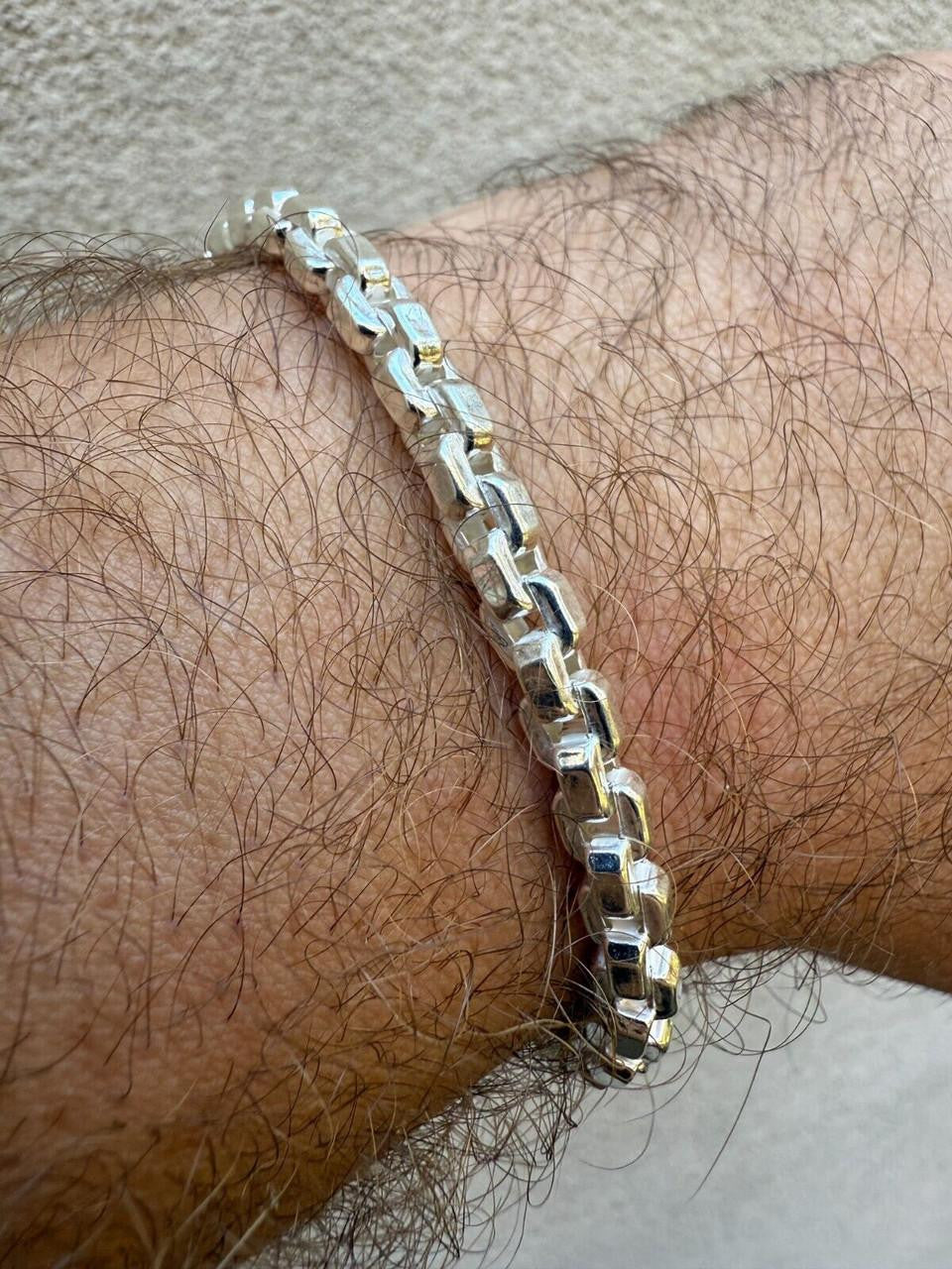 Puffed Rolo Bracelet | Hollow 925 Sterling Silver