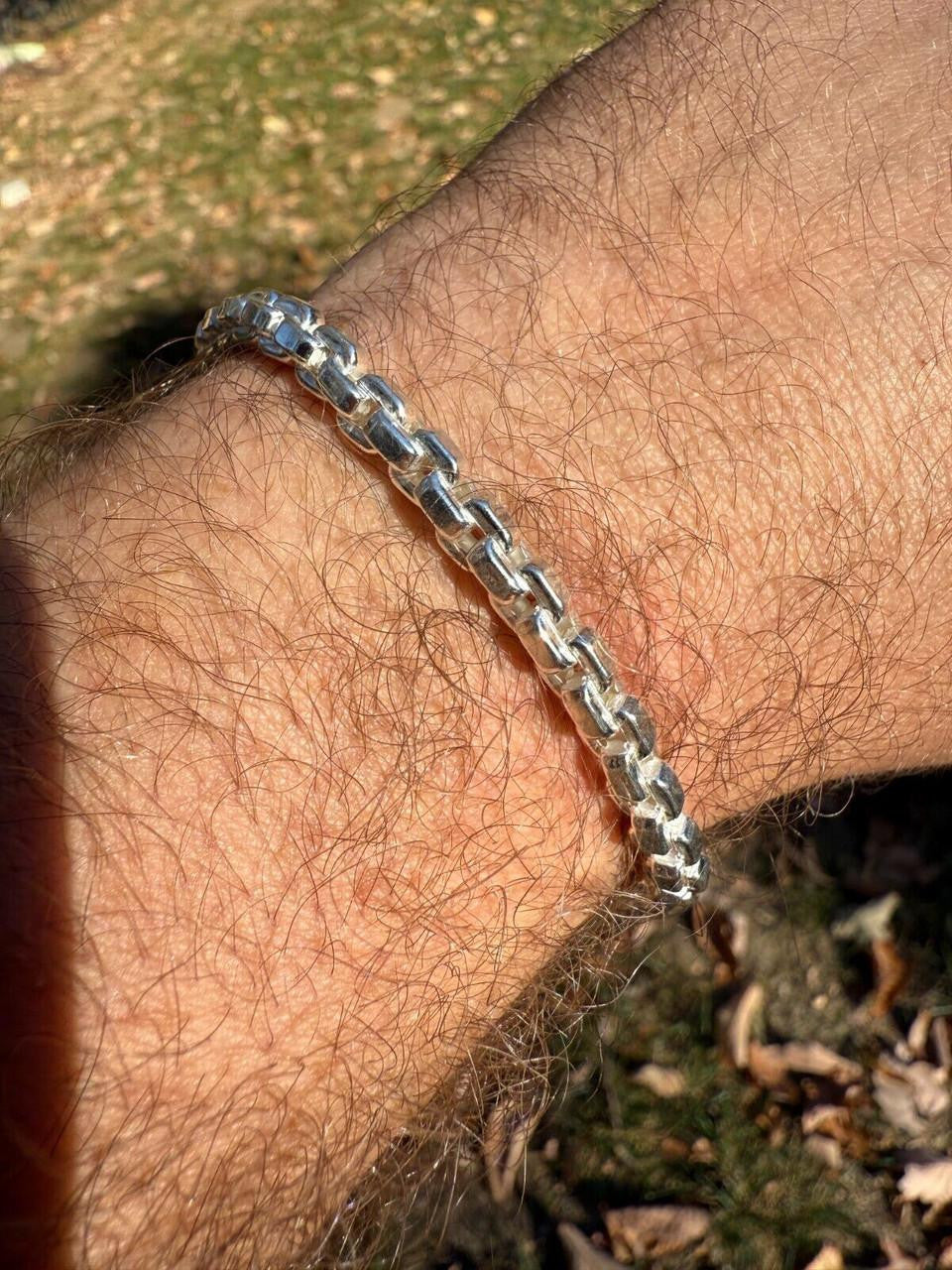 Puffed Rolo Bracelet | Hollow 925 Sterling Silver