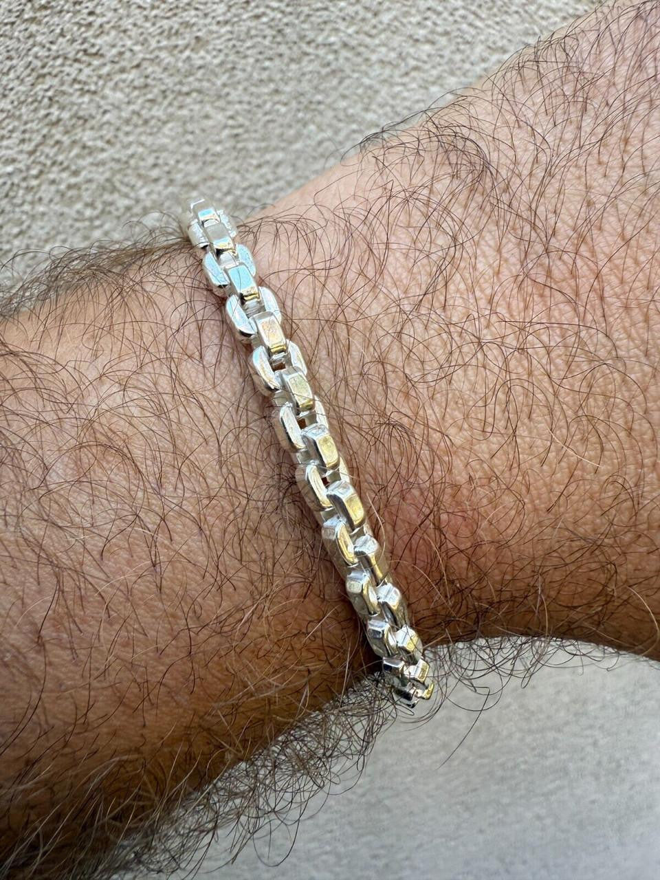 Puffed Rolo Bracelet | Hollow 925 Sterling Silver