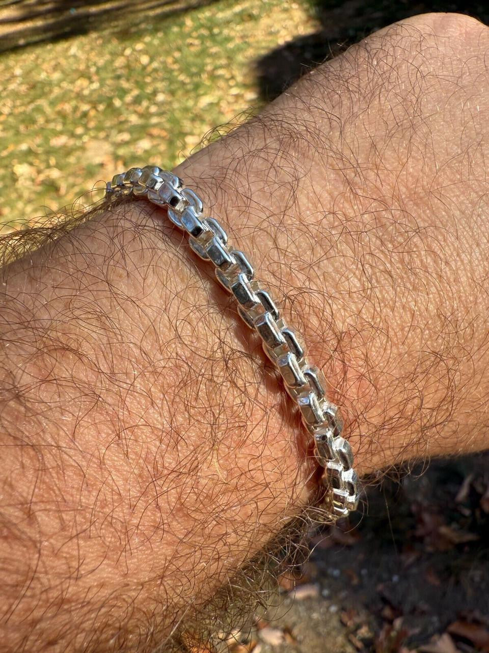 Puffed Rolo Bracelet | Hollow 925 Sterling Silver