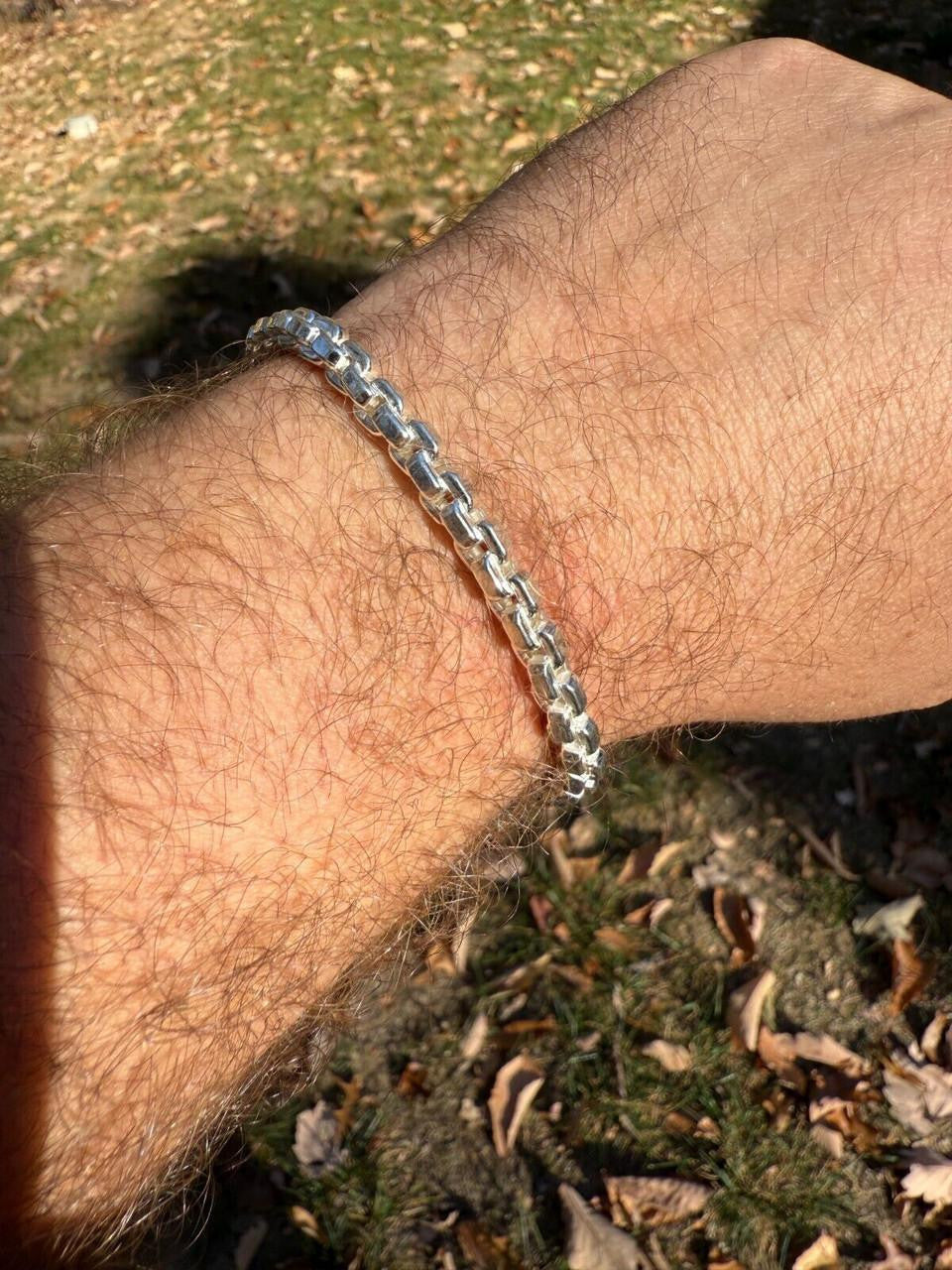Puffed Rolo Bracelet | Hollow 925 Sterling Silver