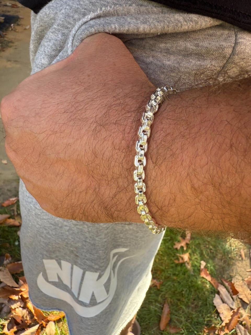 Puffed Rolo Bracelet | Hollow 925 Sterling Silver