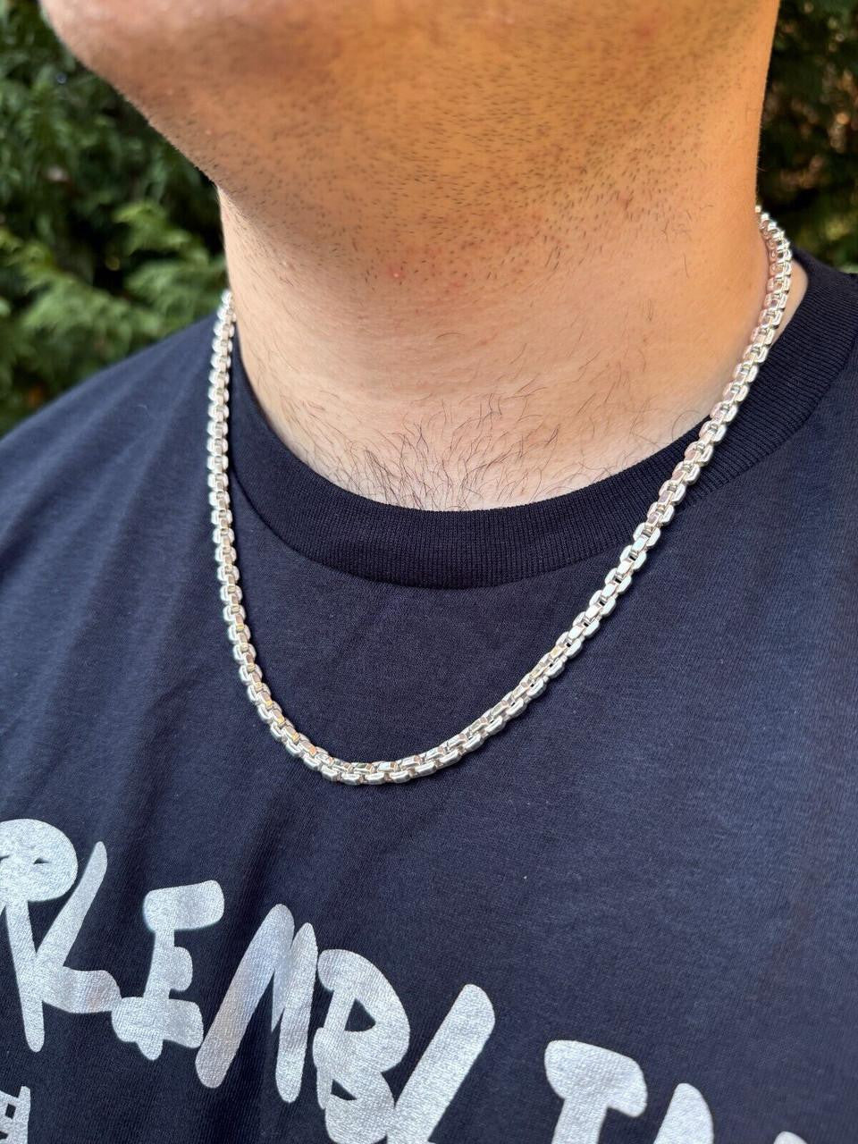 Puffed Rolo Chain Necklace | Hollow 925 Sterling Silver