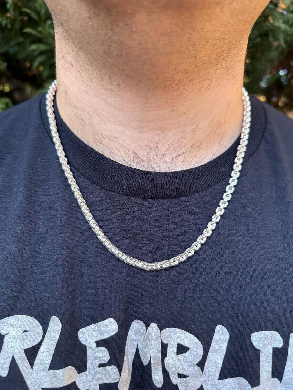 Puffed Rolo Chain Necklace | Hollow 925 Sterling Silver