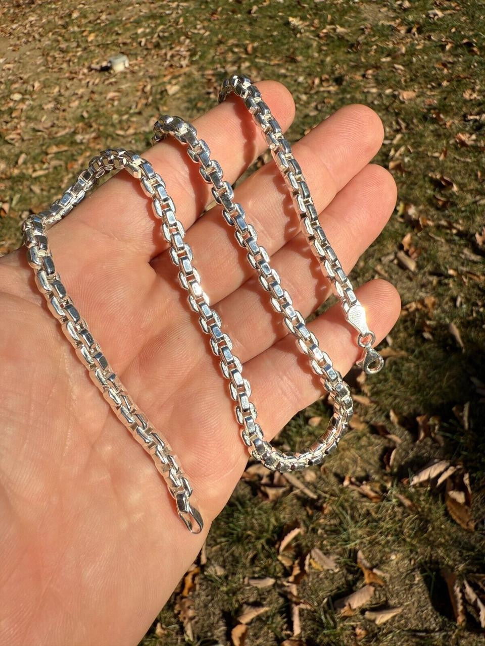 Puffed Rolo Chain Necklace | Hollow 925 Sterling Silver