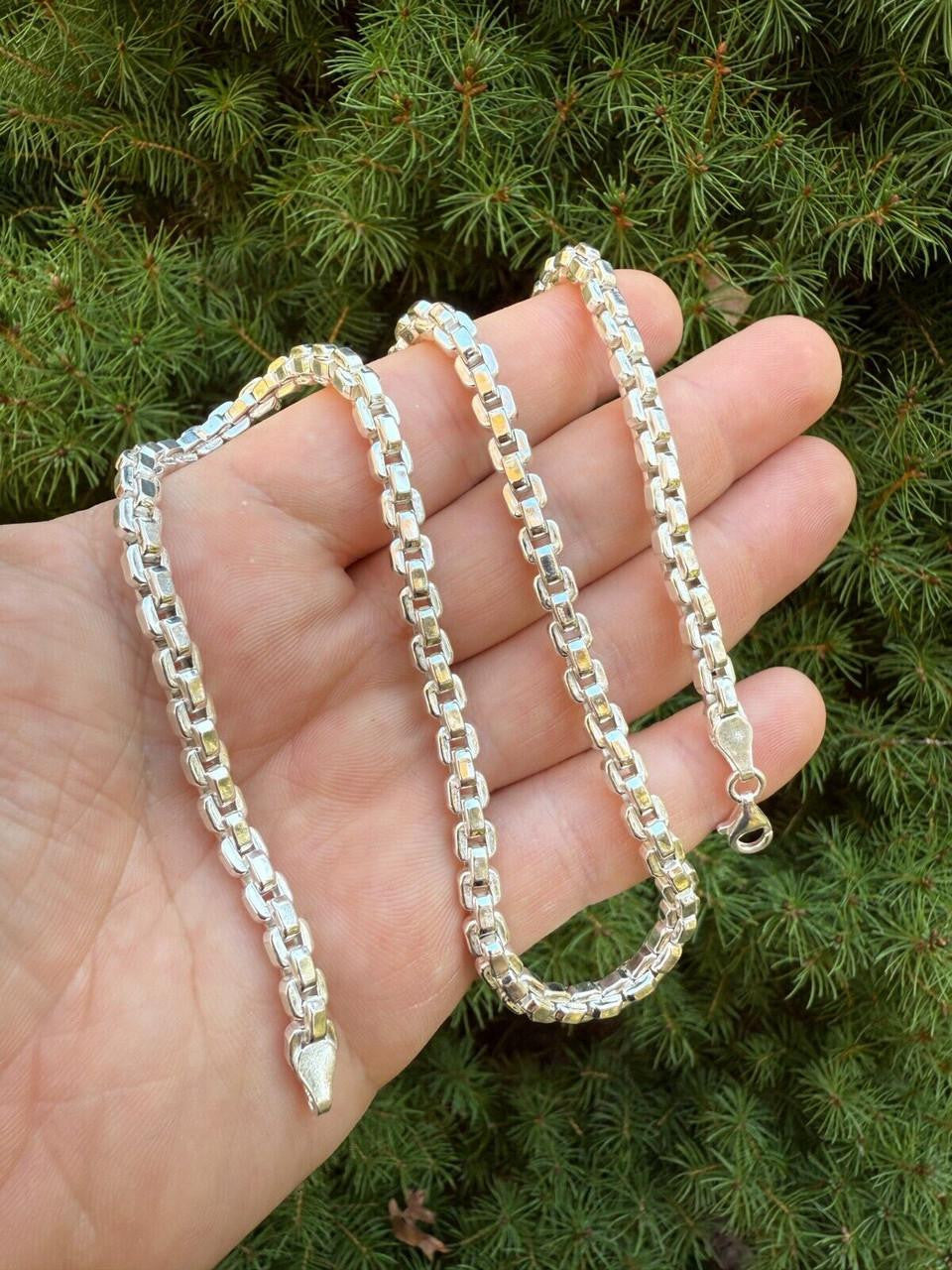 Puffed Rolo Chain Necklace | Hollow 925 Sterling Silver