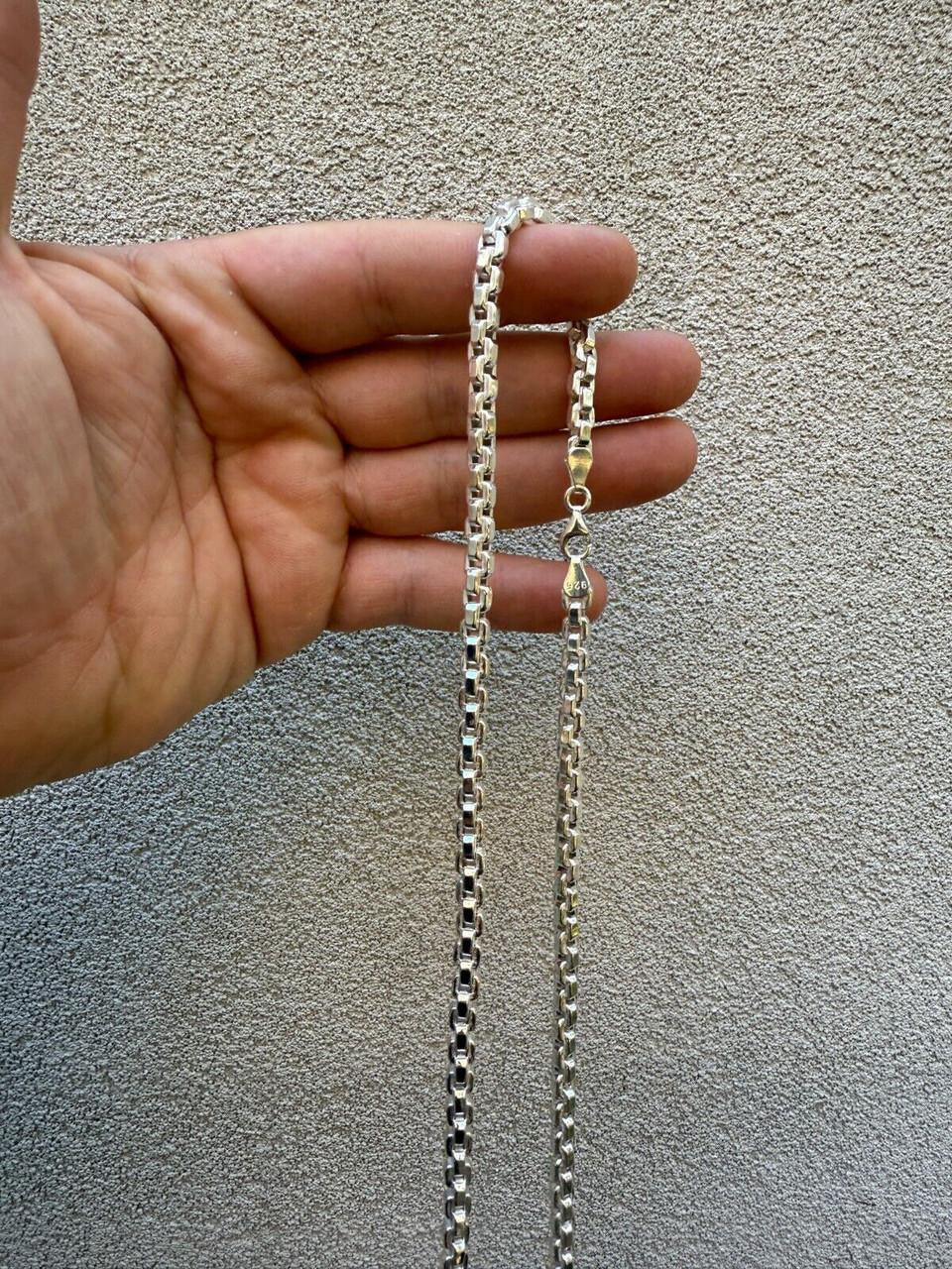 Puffed Rolo Chain Necklace | Hollow 925 Sterling Silver
