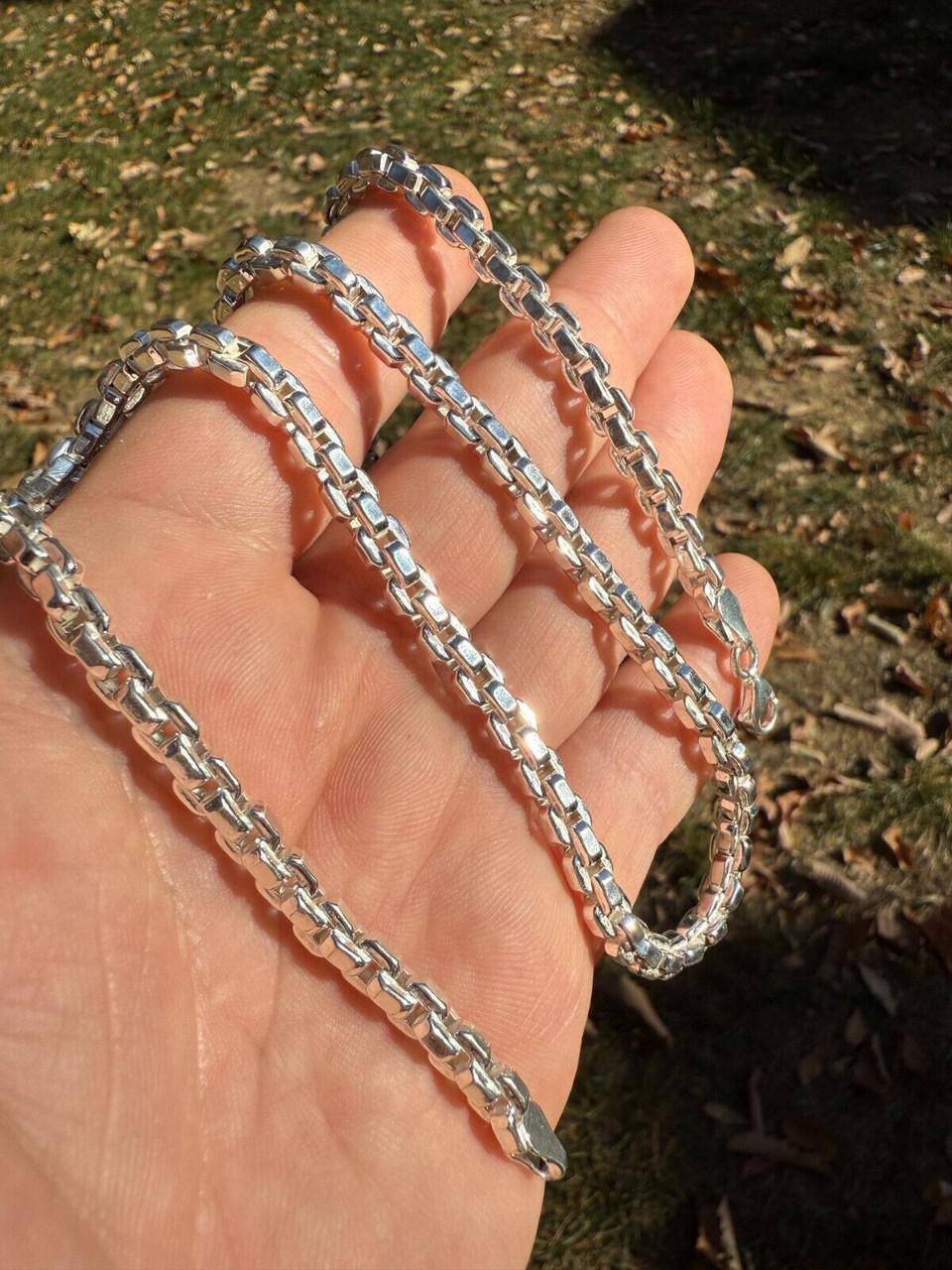 Puffed Rolo Chain Necklace | Hollow 925 Sterling Silver
