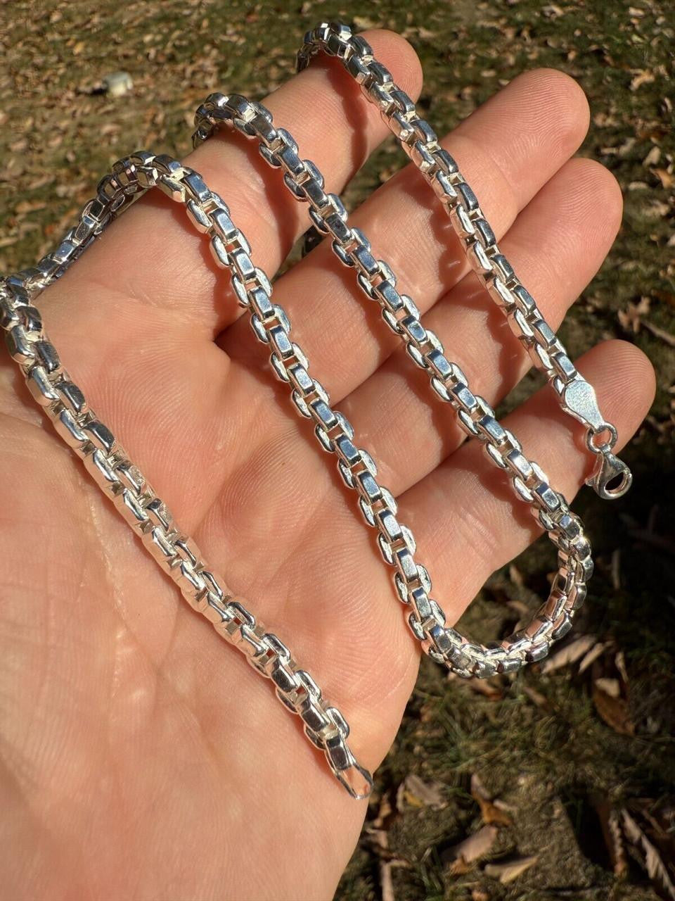 Puffed Rolo Chain Necklace | Hollow 925 Sterling Silver