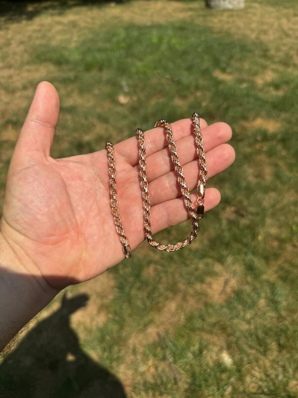 Rose Gold Vermeil Rope Chain | 925 Sterling Silver