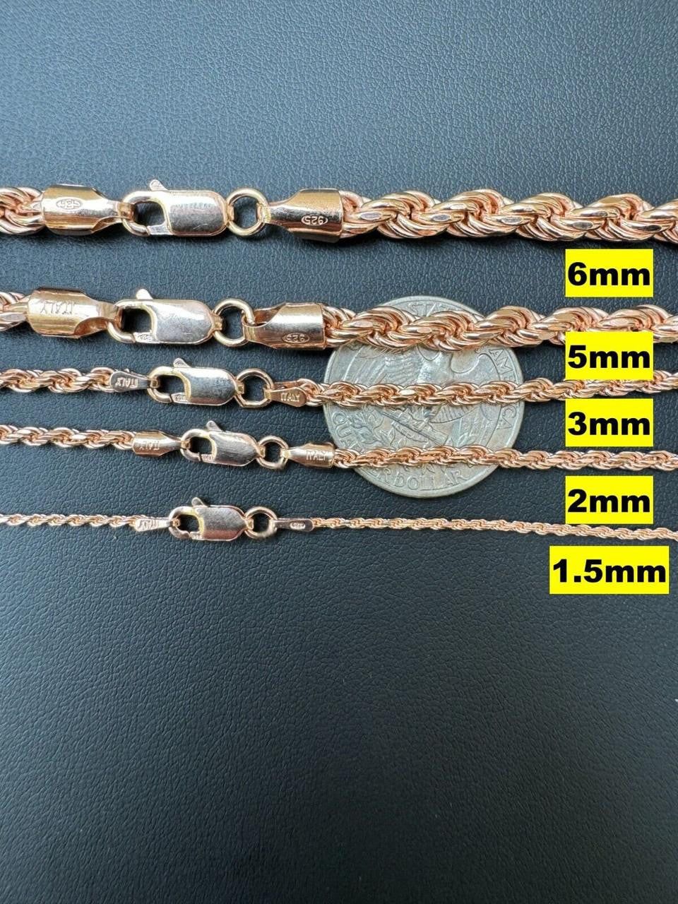 Rose Gold Vermeil Rope Chain | 925 Sterling Silver