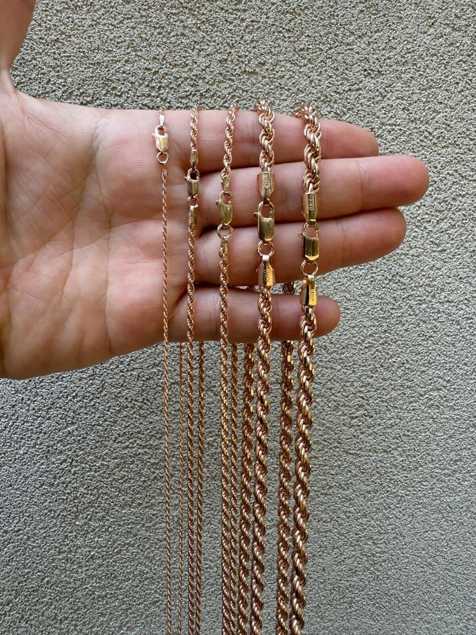 Rose Gold Vermeil Rope Chain | 925 Sterling Silver
