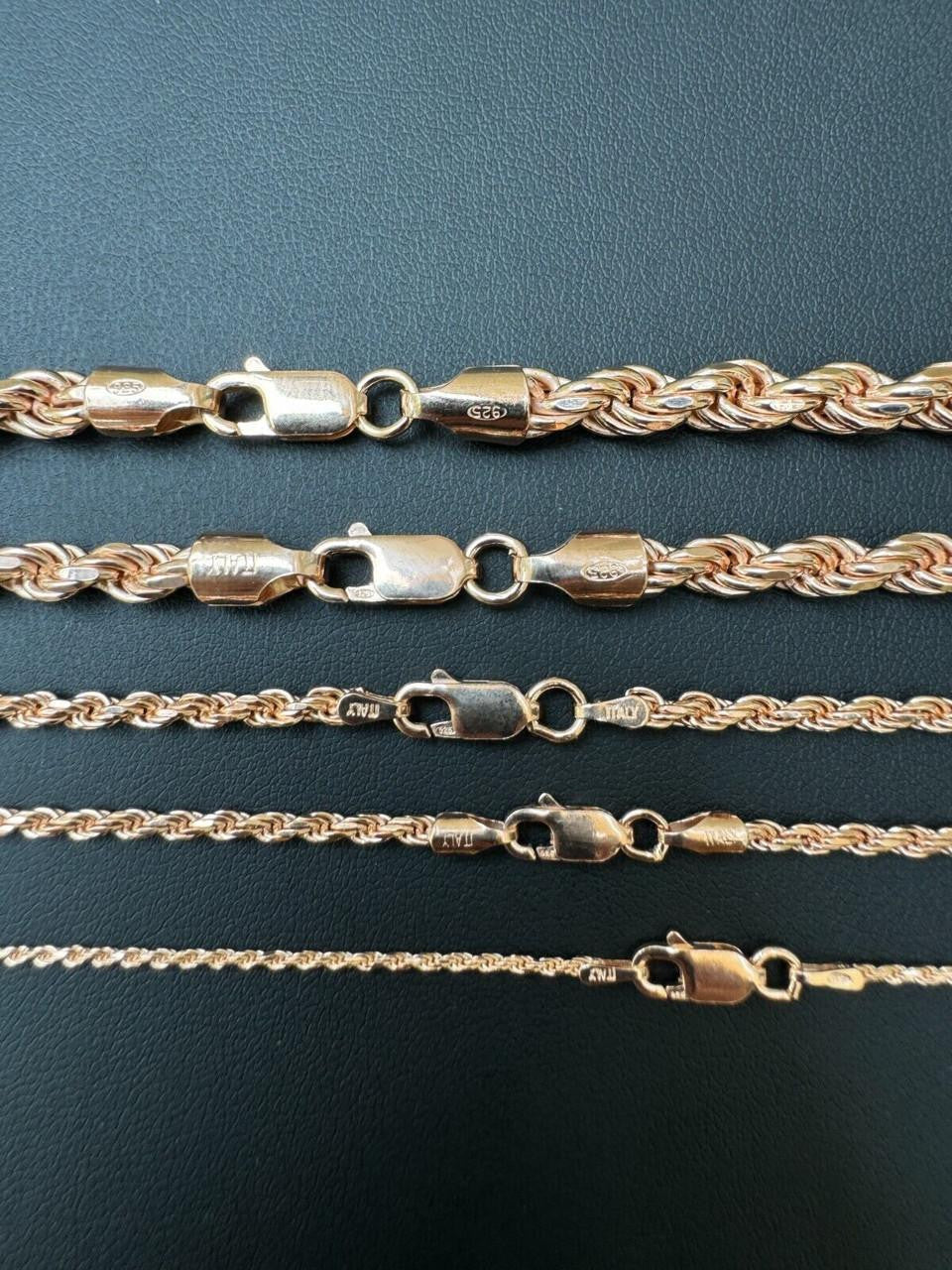 Rose Gold Vermeil Rope Chain | 925 Sterling Silver