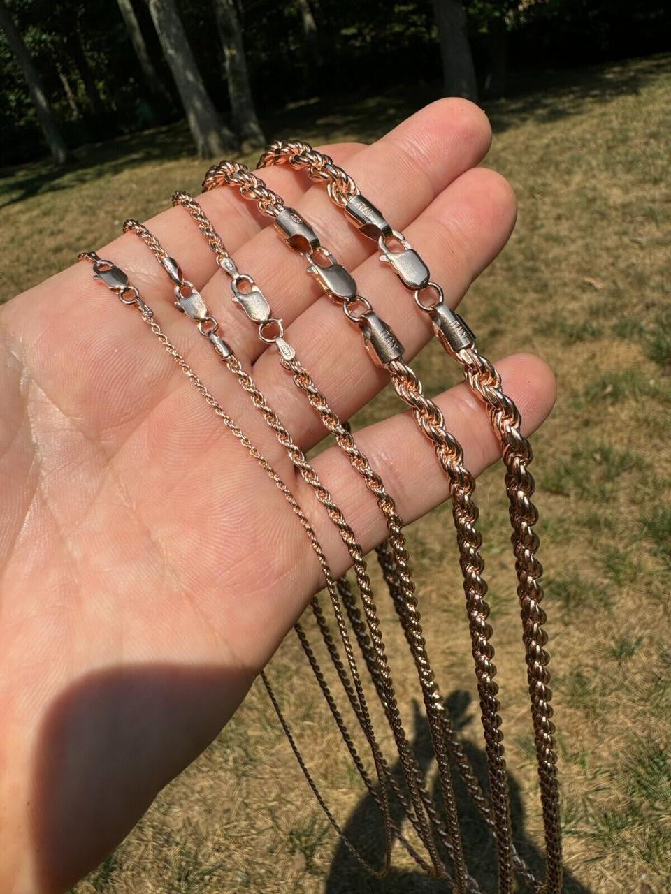 Rose Gold Vermeil Rope Chain | 925 Sterling Silver