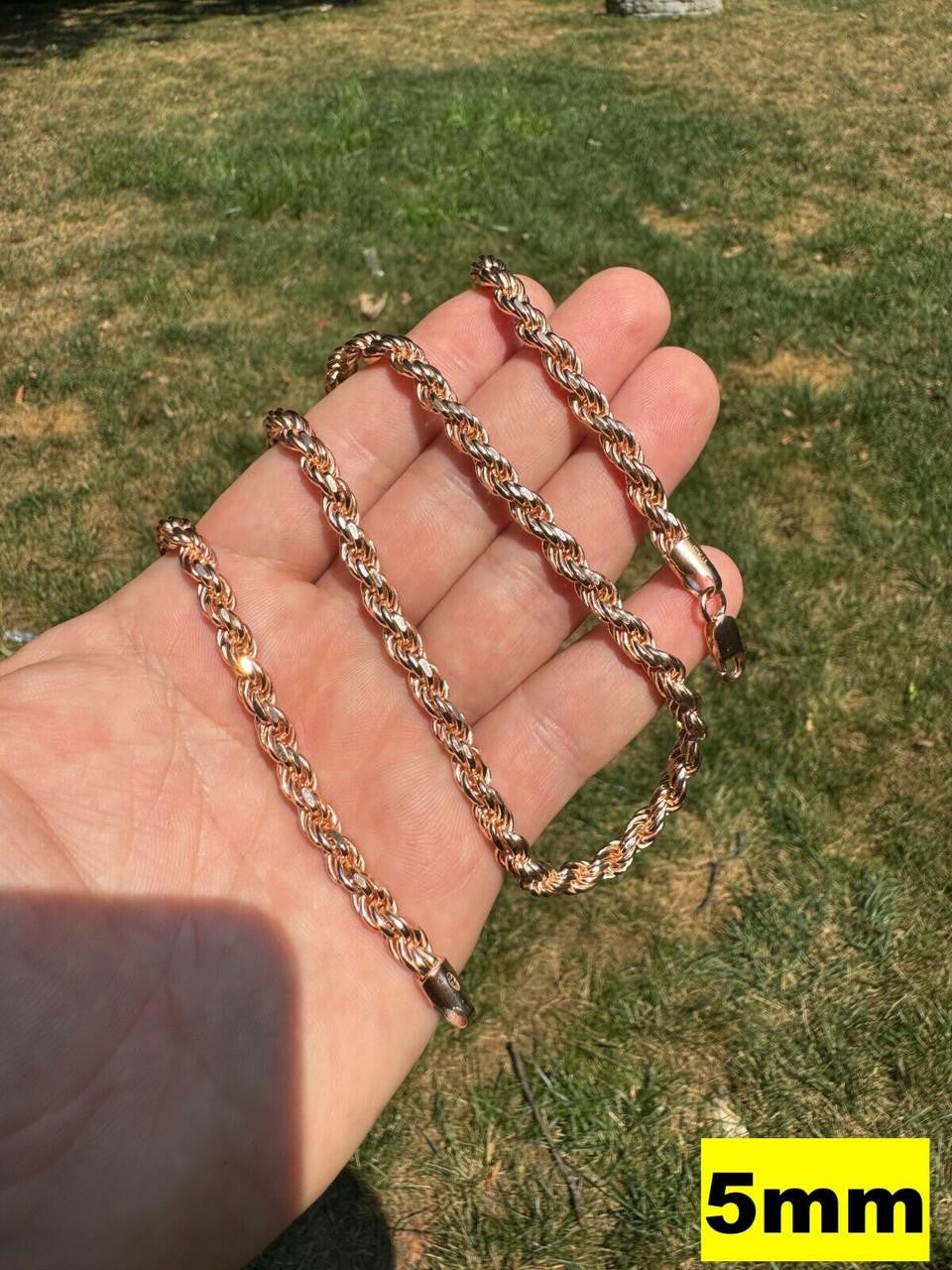 Rose Gold Vermeil Rope Chain | 925 Sterling Silver