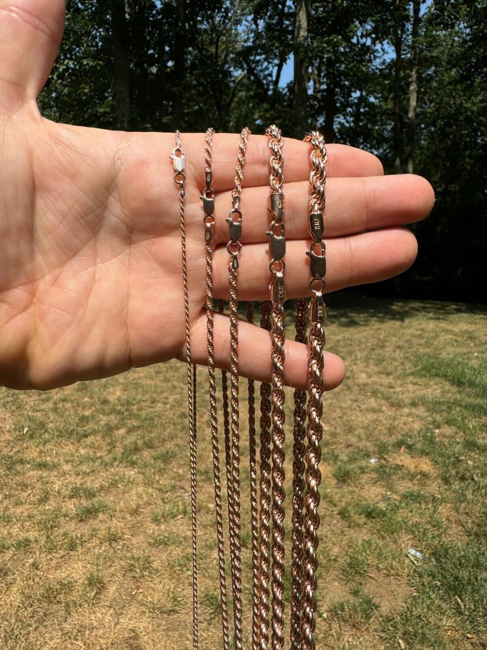 Rose Gold Vermeil Rope Chain | 925 Sterling Silver