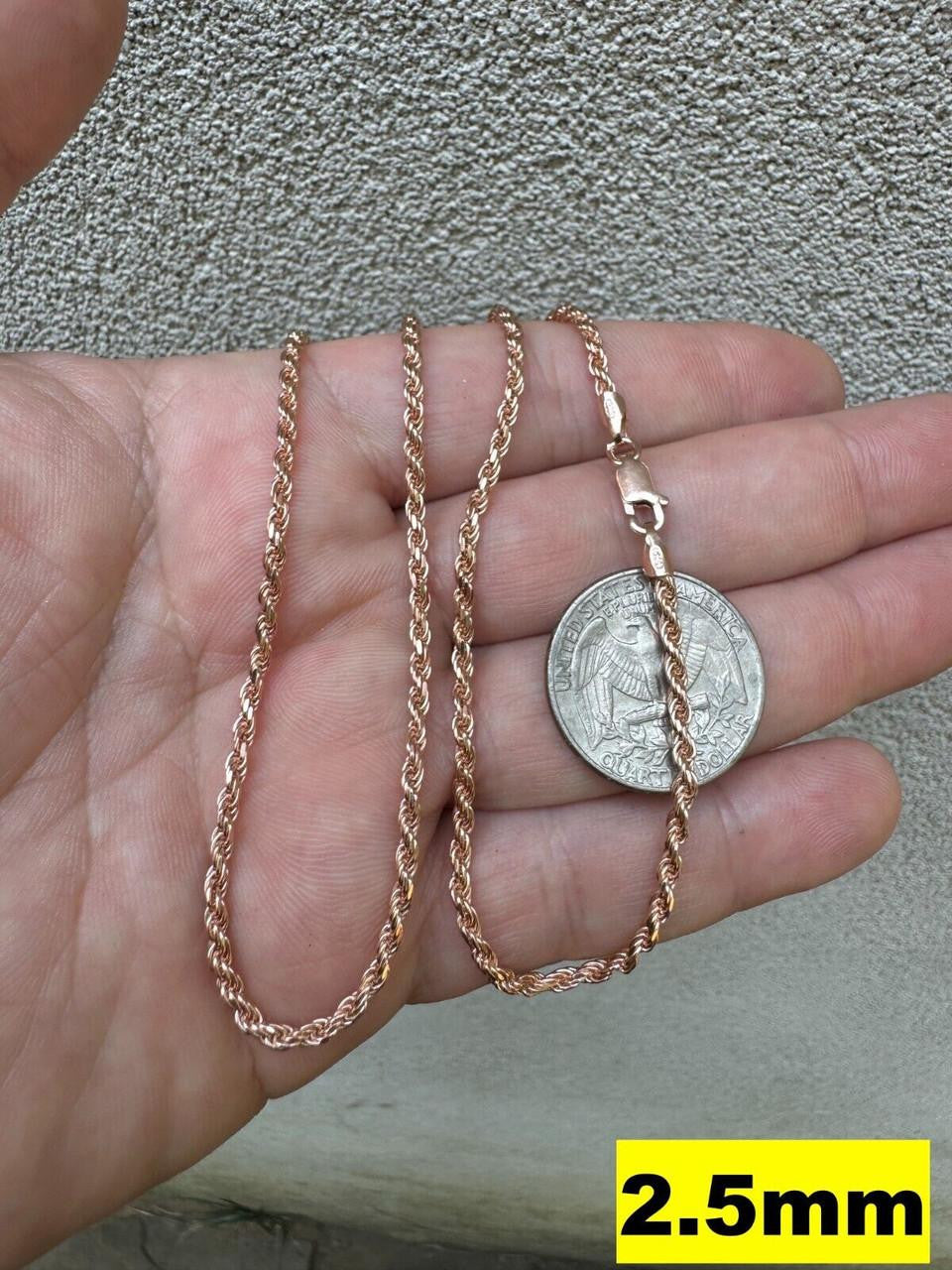 Rose Gold Vermeil Rope Chain | 925 Sterling Silver