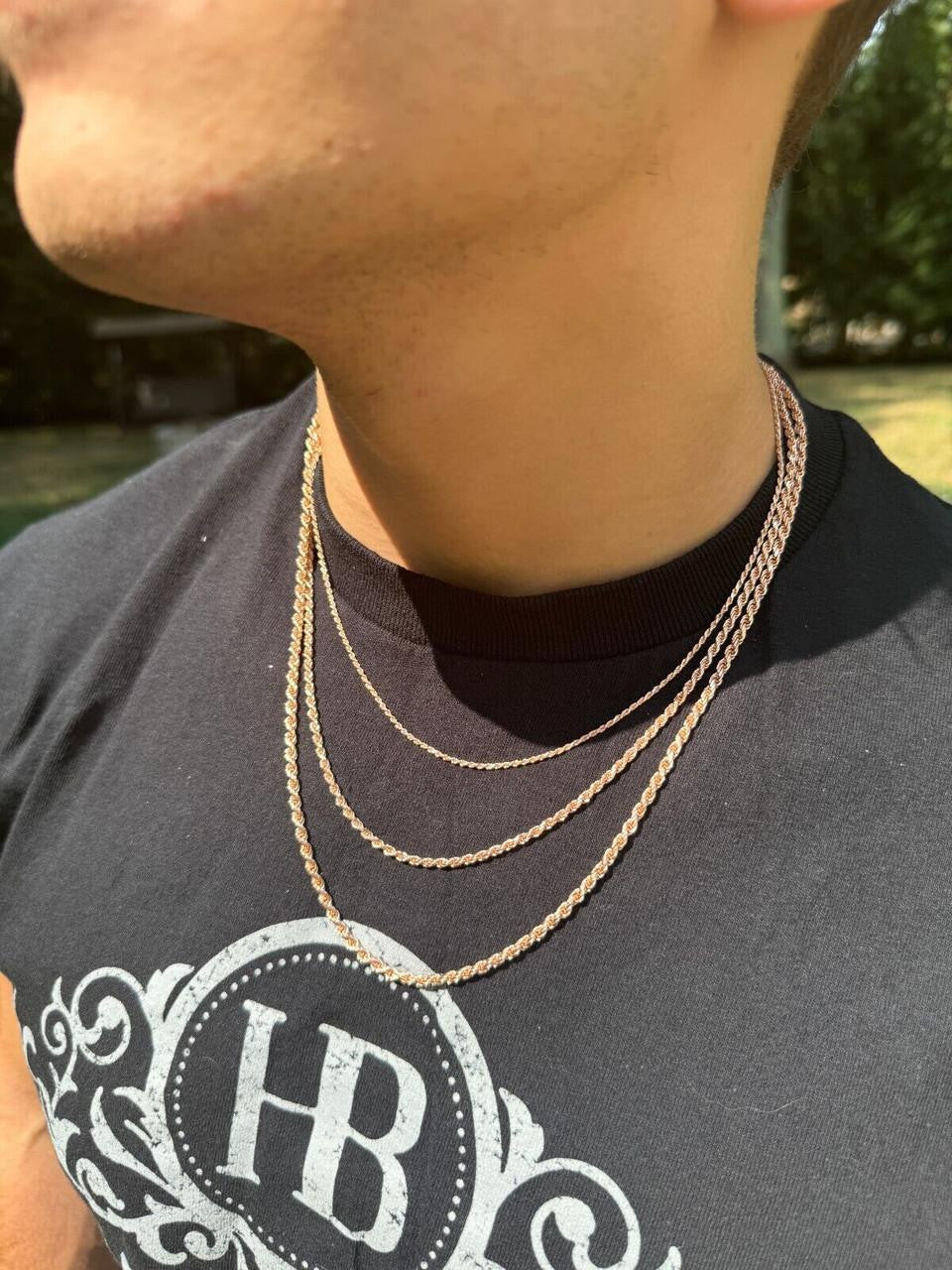 Rose Gold Vermeil Rope Chain | 925 Sterling Silver