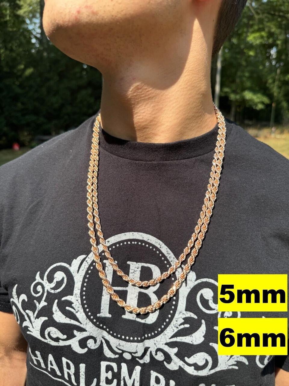 Rose Gold Vermeil Rope Chain | 925 Sterling Silver
