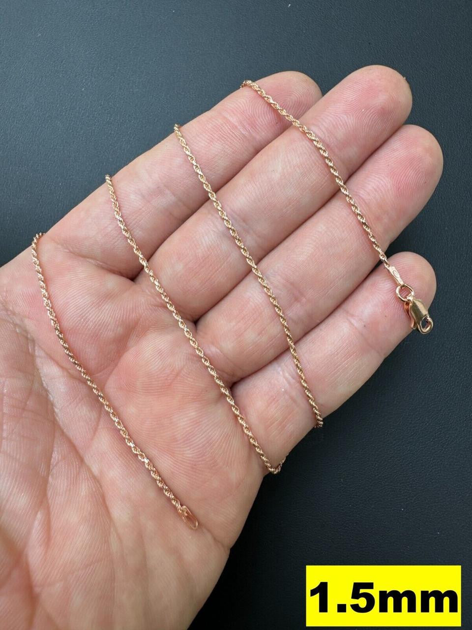 Rose Gold Vermeil Rope Chain | 925 Sterling Silver