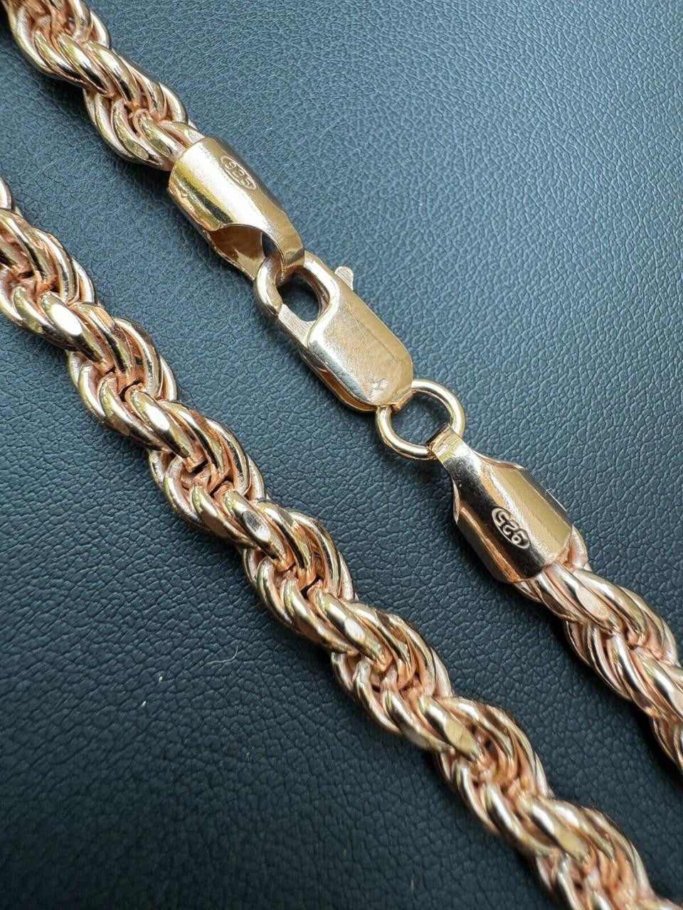 Rose Gold Vermeil Rope Chain | 925 Sterling Silver