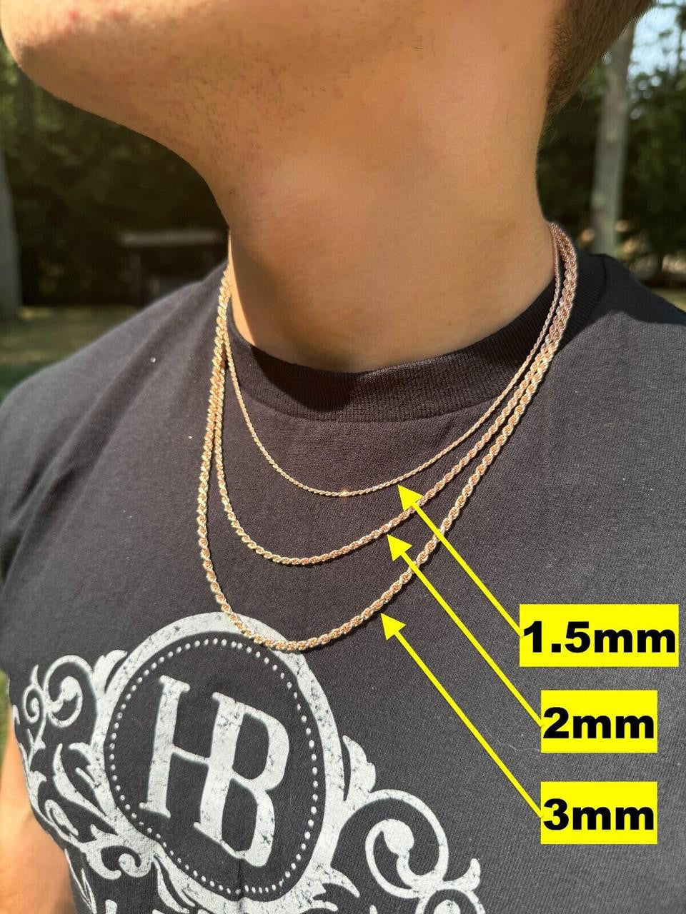 Rose Gold Vermeil Rope Chain | 925 Sterling Silver