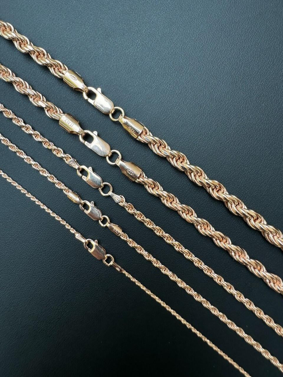 Rose Gold Vermeil Rope Chain | 925 Sterling Silver