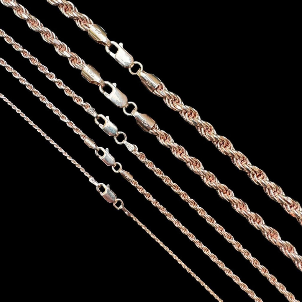Rose Gold Vermeil Rope Chain | 925 Sterling Silver