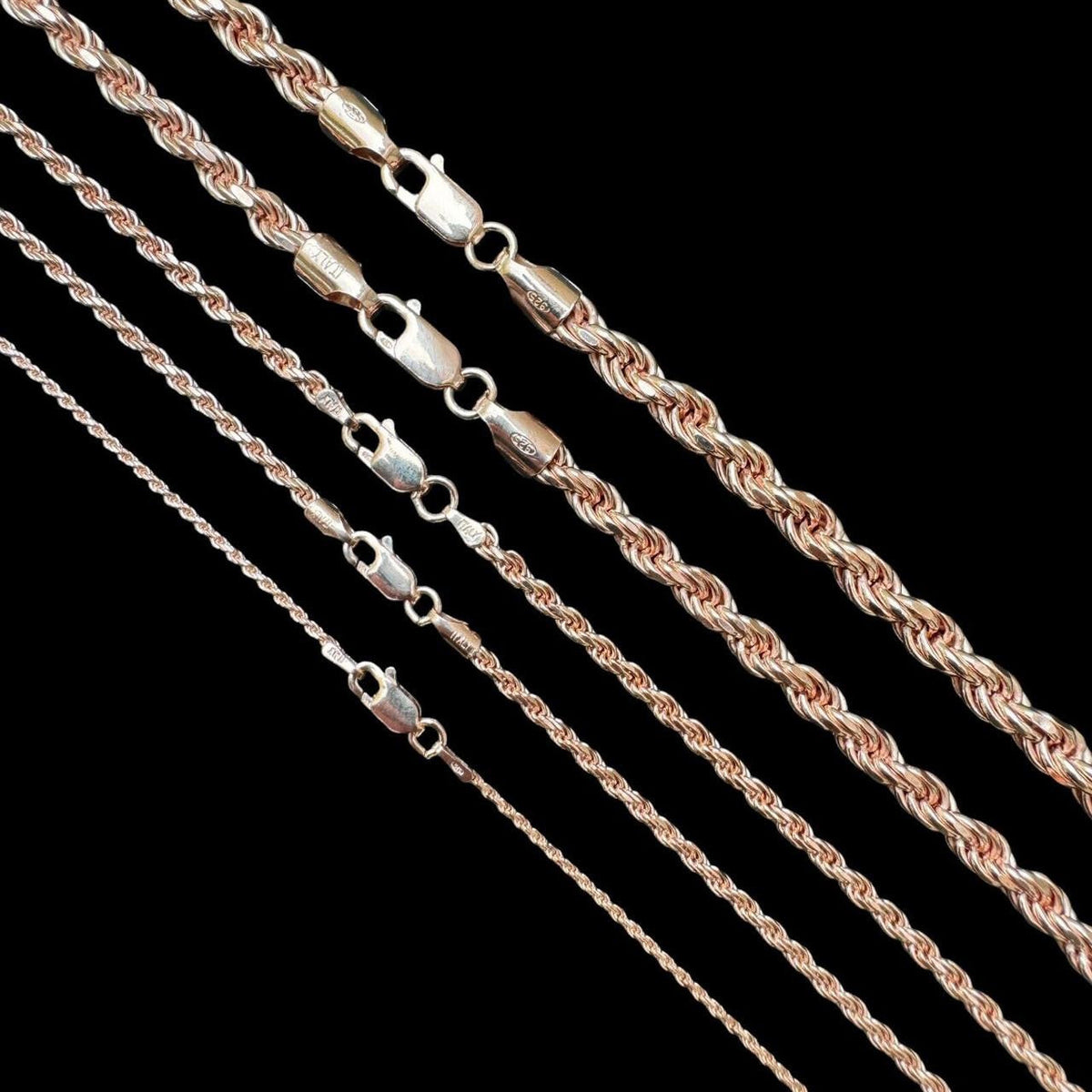 Rose Gold Vermeil Rope Chain | 925 Sterling Silver