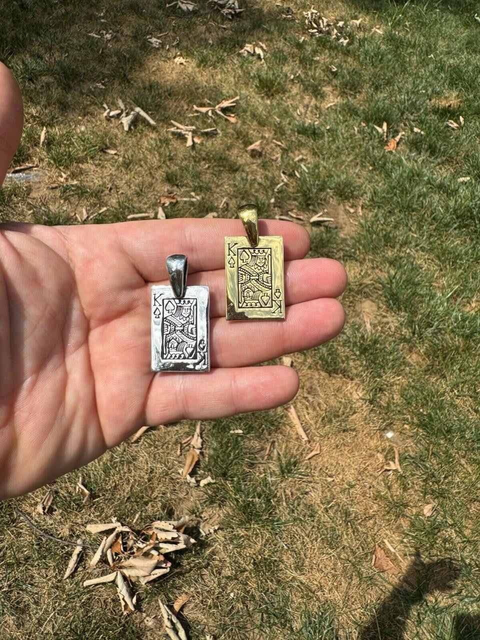 King Of Spades Card Pendant | 14k Gold Vermeil Or 925 Silver
