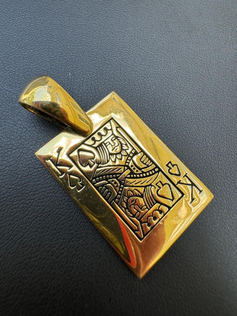 King Of Spades Card Pendant | 14k Gold Vermeil Or 925 Silver