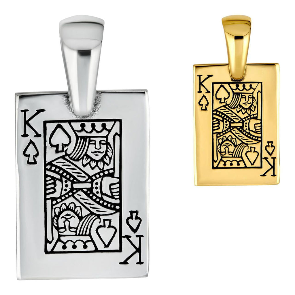 King Of Spades Card Pendant | 14k Gold Vermeil Or 925 Silver
