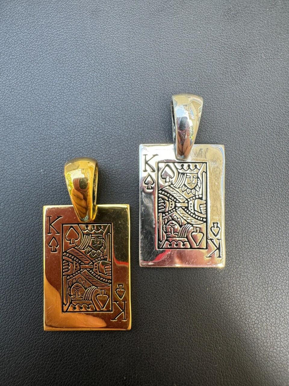 King Of Spades Card Pendant | 14k Gold Vermeil Or 925 Silver