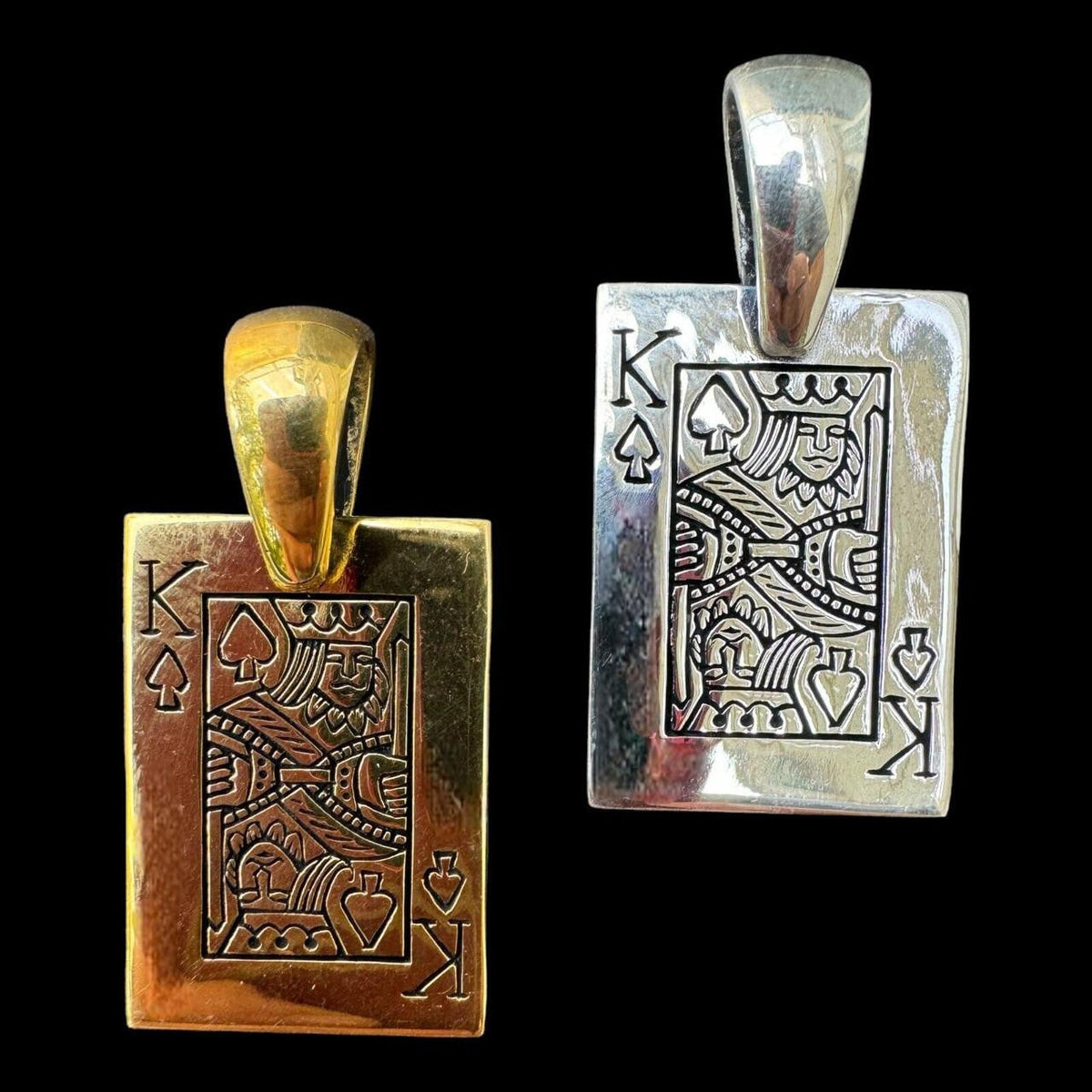 King Of Spades Card Pendant | 14k Gold Vermeil Or 925 Silver