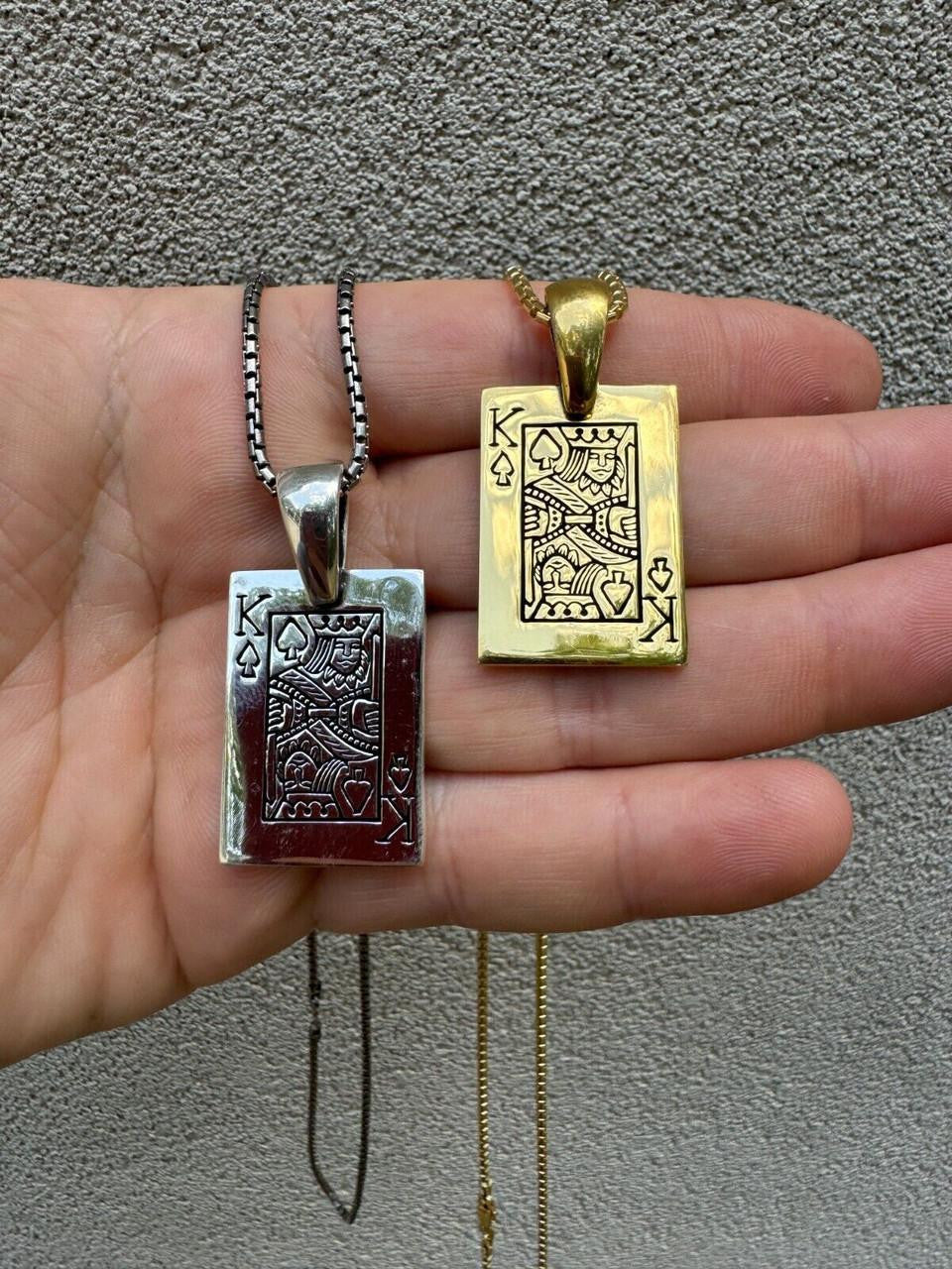 King Of Spades Card Pendant | 14k Gold Vermeil Or 925 Silver