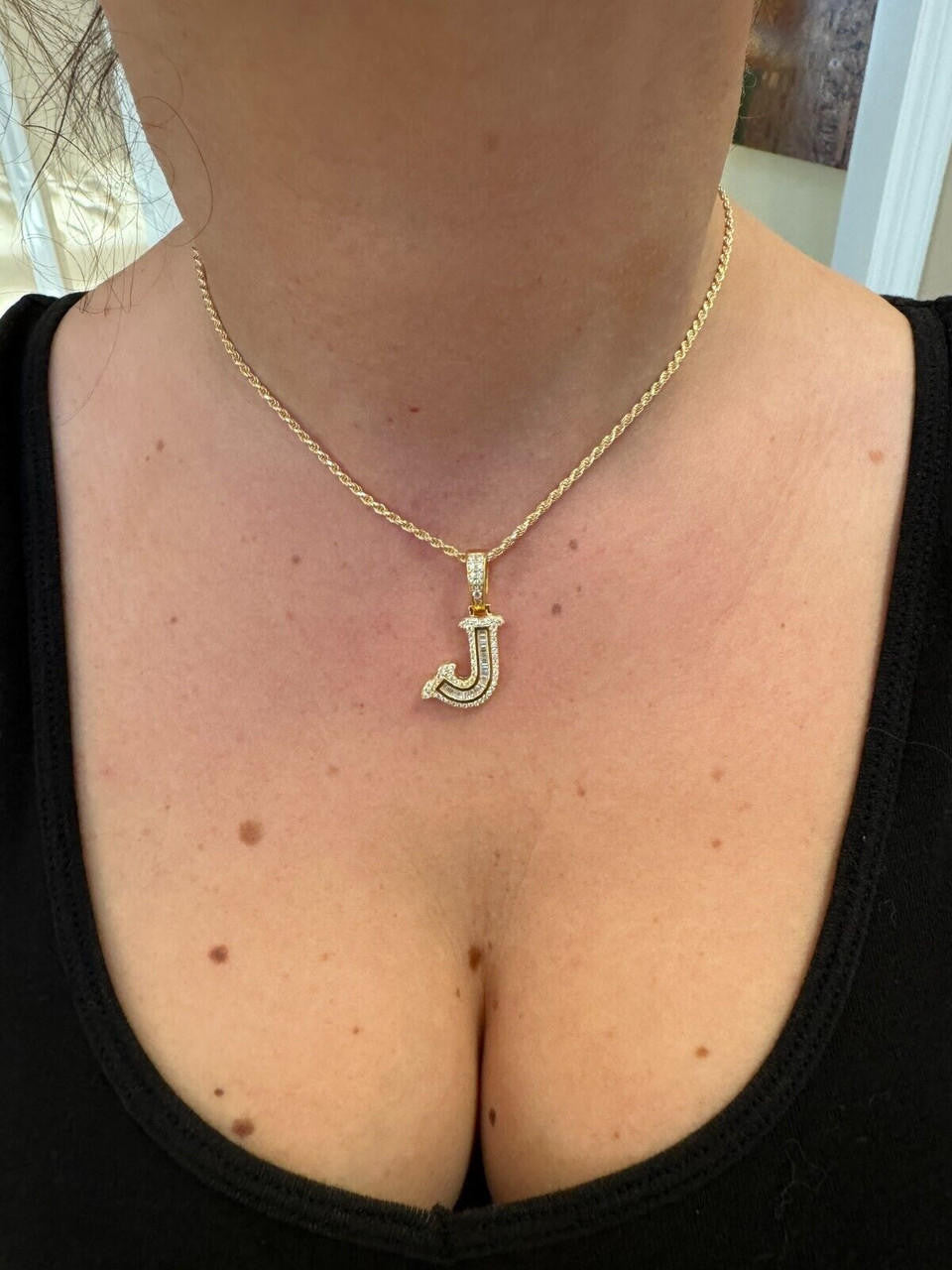 Moissanite A | Z Initials Gothic Letter Iced Out Pendant